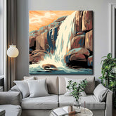 Paint by Numbers Waterfall Painting